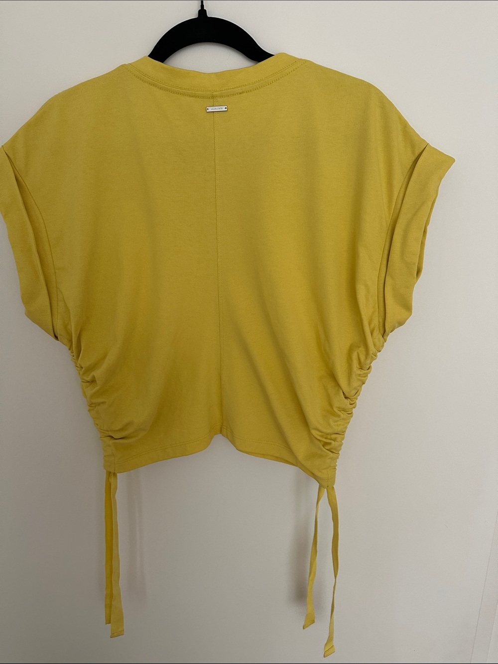 All Saints Lemon Drawstring Ruched Crop Top - Picture 4 of 10